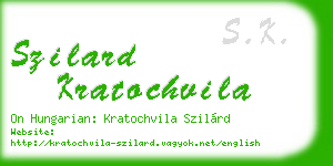 szilard kratochvila business card